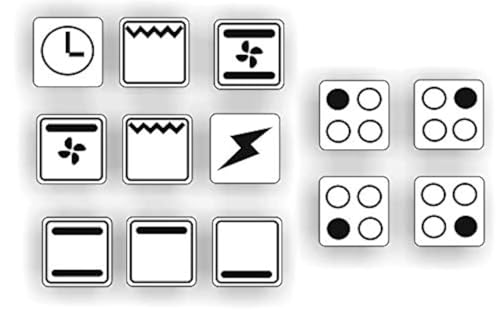 ein Set mit 13 Stück Herd Aufkleber E Herd Beschriftung Ofen Koch Schalter Zeichen Symbole (R29/1) (Nr1. schwarze Symbole auf weißem Grund, 14x14mm) von Generisch