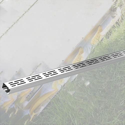 entwässerungsrinne 100 cm Edelstahl-Entwässerungsrinne, anschließbares Metallgitter-Rinnenset für Kanalisation/Garagen, Entwässerungsset Grabenkanalsystem(100 x 3.5 x 3cm/39.4 x 1.4 x 1.2in) von Generisch