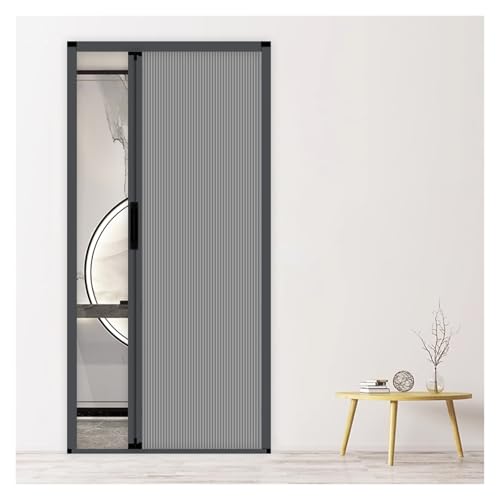 falttür falttüren Faltbare Trennwand, 241 Cm Hoch – Unsichtbare Akkordeontür Innen Mit Griff Und Schloss – Vollständig Verdunkelndes Raumteilerpaneel Für Schlafzimmer, Küche, Büro(Grey,123x241cm) von Generisch