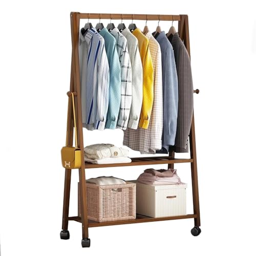 garderobenständerGarderobenständer mit Kleiderstange Lagerregal Es Kann Beweglich Bambusgarderobe Sein 3-in-1-Design Für Flur Wohnzimmer Schlafzimmer 35 * 70 * 150 cm von Generisch