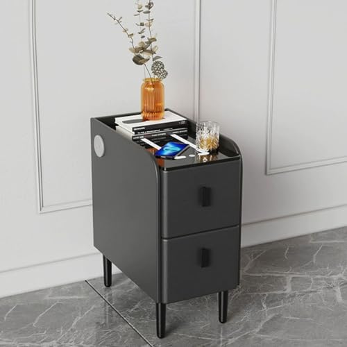 ge Nachttisch mit 3 Schubladen, USB-Ladeanschlüsse, schlanker multifunktionaler Beistelltisch für Schlafzimmer, 35 cm breit, moderne Akzentmöbel, platzsparendes Design ge Nachttisch mit 3 Schubladen, USB-Ladeanschlüsse, schlanker multifunktionaler Beistelltisch für Schlafzimmer, 35 cm breit, moderne Akzentmöbel, platzsparendes Design von Generisch