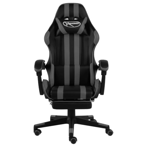 kangqiling 20530 Gaming Stuhl mit Fußstütze Schwarz und Grau Kunstleder Grau kangqiling 20530 Gaming Stuhl mit Fußstütze Schwarz und Grau Kunstleder Grau von Generisch