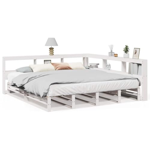 kangqiling Bettgestell mit Bücherregal ohne Matratze 180 x 200 cm aus Kiefernholz, 3324491 kangqiling Bettgestell mit Bücherregal ohne Matratze 180 x 200 cm aus Kiefernholz, 3324491 von Generisch