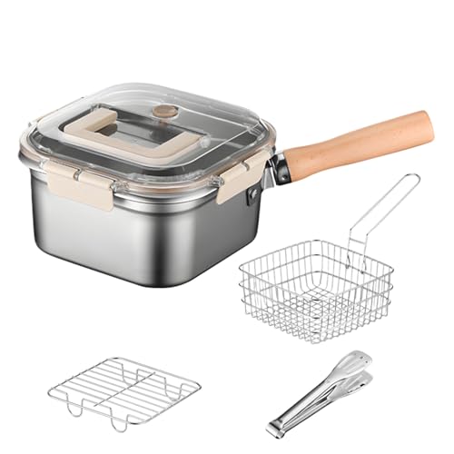 mit Korb | Fritteuse mit Korb und Ölabtropfschale – Zubehör Küche für den Außenbereich für Camping, Picknick, Garten, BBQ Familienfeiern mit Korb | Fritteuse mit Korb und Ölabtropfschale – Zubehör Küche für den Außenbereich für Camping, Picknick, Garten, BBQ Familienfeiern von Generisch