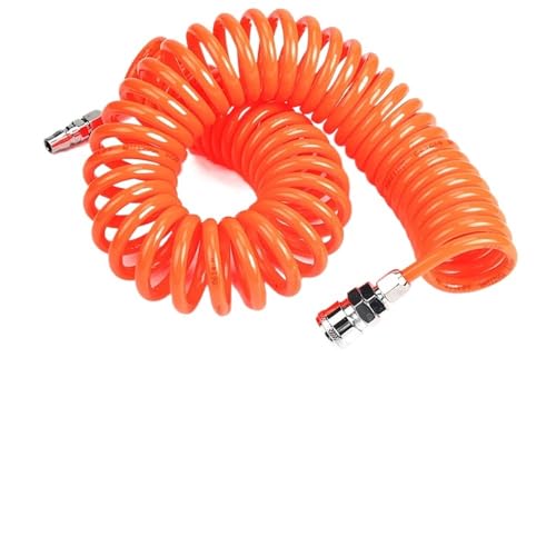 plumbify store 6M Pneumatische Polyurethan PU Luft Kompressor Schlauch Rohr 8 * 5mm Teleskop Frühling Spirale Rohr for staub pistole(6M Red SP PP-20) von Generisch