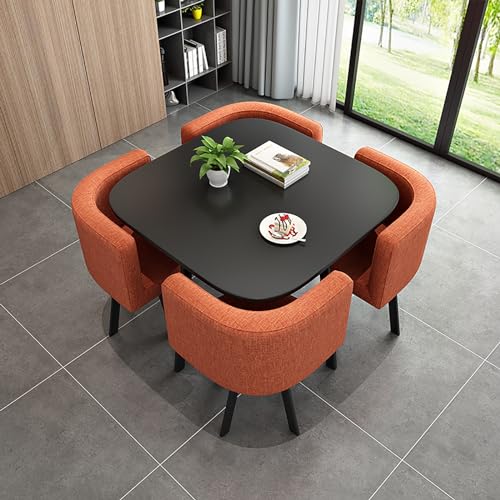 ross Posting mit Esstisch Set für 4 Personen mit Marmorplatte Büro Empfang Schreibtisch und Stuhl geeignet für Lounge Wohnzimmer von Generisch