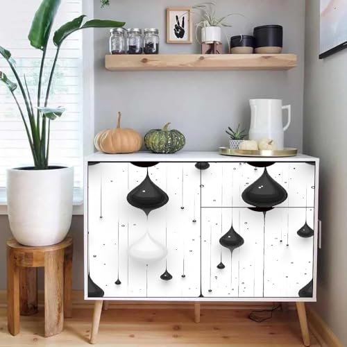 selbstklebende tapete 44wX100Lcm Wassertropfen-Kunstgeometrie selbstklebende tapete blumen Selbstklebendes Wanddekor für Wohnzimmer oder Schlafzimmer – langlebig, modern und rückstandsfrei EBZ9-260981 von Generisch