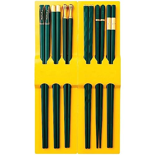 stäbchen zum essen sushi stäbchen 24 cm große Essstäbchen aus Haushaltslegierung, rutschfeste Essstäbchen, leicht zu reinigen und hohe Temperaturbeständigkeit(Color:B,Size:6 pairs) von Generisch