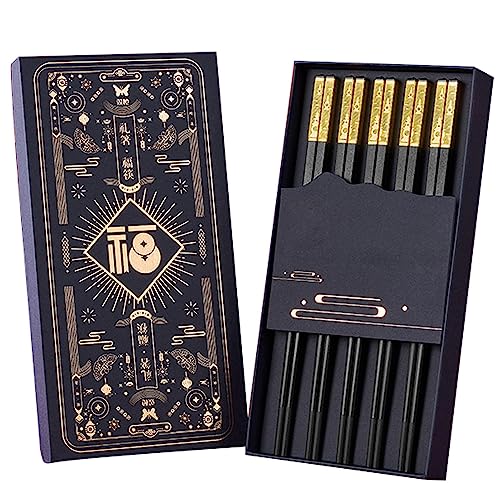 stäbchen zum essen sushi stäbchen 5 Paar Essstäbchen Geschenkbox Set rutschfeste und hochtemperaturbeständige Essstäbchen von Generisch