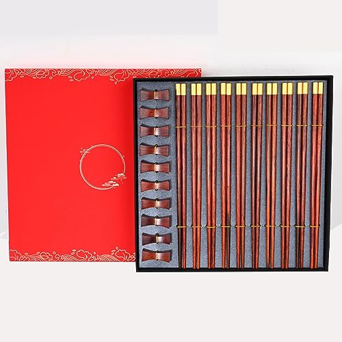 stäbchen zum essen sushi stäbchen Essstäbchen ohne Farbe und Wachs für den Haushalt, wiederverwendbare 25-cm-Essstäbchen(Color:C,Size:10 pairs) von Generisch