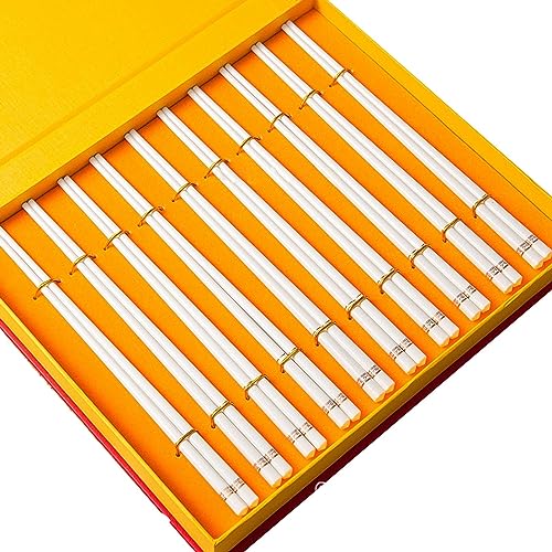 stäbchen zum essen sushi stäbchen Europäisches Essstäbchen-Set aus Keramik, 10 Paar Essstäbchen aus Knochenporzellan für den Haushalt(Color:E,Size:25cm) von Generisch