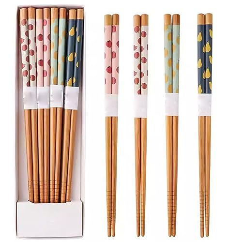 stäbchen zum essen sushi stäbchen Japanische Haushalts-Essstäbchen, 8 Paar Essstäbchen, Geschenkbox-Set(Color:C,Size:22.5cm) von Generisch