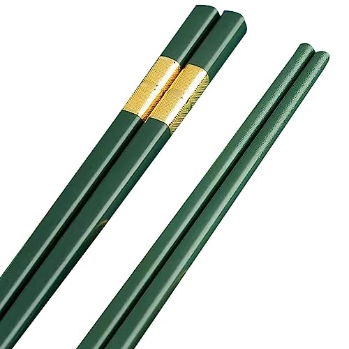 sushi stäbchen essstäbchen holz 10 Stück Doppellegierungs-Essstäbchen, rutschfeste Haushalts-Essstäbchen, geeignet für die gewerbliche Gastronomie(Color:E,Size:27cm) von Generisch