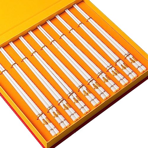 sushi stäbchen essstäbchen holz 10 doppelschichtige Keramik-Essstäbchen, hochtemperaturbeständig, 25 cm, wiederverwendbare Essstäbchen(Color:E,Size:25cm) von Generisch
