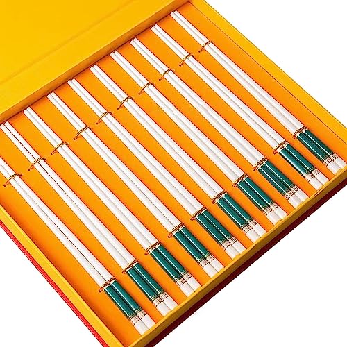 sushi stäbchen essstäbchen holz 10 doppelschichtige Keramik-Essstäbchen, hochtemperaturbeständig, 25 cm, wiederverwendbare Essstäbchen(Color:H,Size:25cm) von Generisch