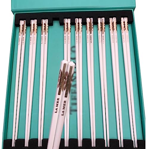 sushi stäbchen essstäbchen holz 24,5 cm Keramik-Essstäbchen-Löffel-Set, Hausknochen-Porzellan-Essstäbchen(Color:B,Size:10 pairs) von Generisch