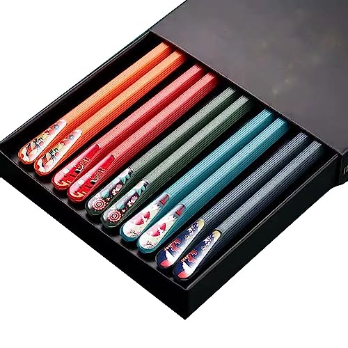 sushi stäbchen essstäbchen holz 24-cm-Essstäbchen, wiederverwendbare Essstäbchen, rutschfeste und hochtemperaturbeständige Essstäbchen für den Haushalt(Color:A,Size:10 pairs) von Generisch