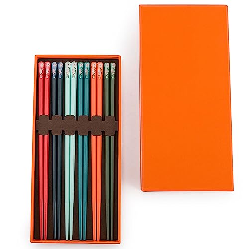 sushi stäbchen essstäbchen holz 24 cm lange Essstäbchen aus Polymerlegierung, rutschfest, sauber, wiederverwendbare Essstäbchen von Generisch