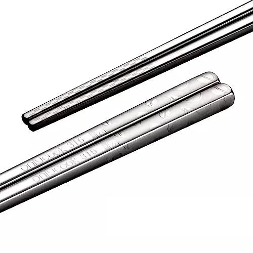 sushi stäbchen essstäbchen holz Metall-Essstäbchen Familie Metall-Essstäbchen 316 Edelstahl-Essstäbchen Haushaltsgeschirr(Color:A,Size:5) von Generisch