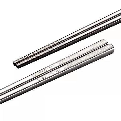 sushi stäbchen essstäbchen holz Metall-Essstäbchen Familie Metall-Essstäbchen 316 Edelstahl-Essstäbchen Haushaltsgeschirr(Color:B,Size:10) von Generisch