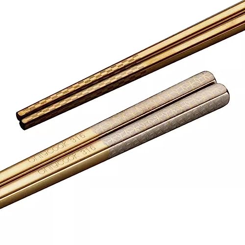 sushi stäbchen essstäbchen holz Metall-Essstäbchen Familie Metall-Essstäbchen 316 Edelstahl-Essstäbchen Haushaltsgeschirr(Color:D,Size:10) von Generisch