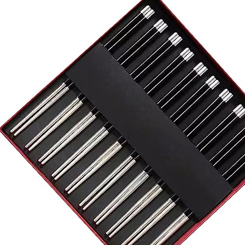 sushi stäbchen essstäbchen holz Silberne Essstäbchen, wiederverwendbare, rutschfeste Essstäbchen für Älteste, Führungs-Geschenkbox(Color:C,Size:25cm) von Generisch