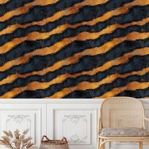 tapete selbstklebend 44wX1000Lcm Goldschwarze Vintage-Textur tapete steinoptik Modernes Wanddesign für Arbeitszimmer oder Home Office – selbstklebend und rückstandslos entfernbar EBZ9-261311 von Generisch