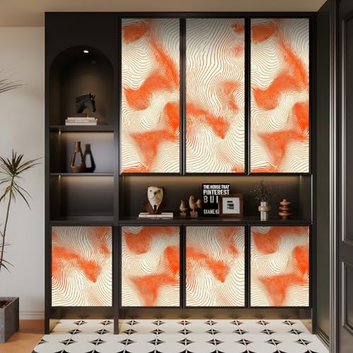 tapete selbstklebend 44wX1000Lcm Orangefarbene Geometrische Textur tapete steinoptik Modernes Wanddesign für Arbeitszimmer oder Home Office – selbstklebend und rückstandslos entfernbar EBZ9-263476 von Generisch