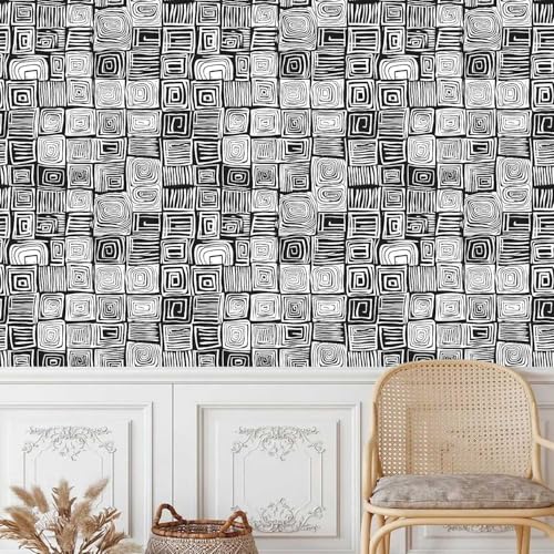 tapete selbstklebend 44wX1000Lcm Schwarz-weiße Geometrische Textur raufasertapete Schnelle Raumgestaltung mit Stil – wasserabweisend, strapazierfähig und leicht anzubringen EBZ9-260527 tapete selbstklebend 44wX1000Lcm Schwarz-weiße Geometrische Textur raufasertapete Schnelle Raumgestaltung mit Stil – wasserabweisend, strapazierfähig und leicht anzubringen EBZ9-260527 von Generisch