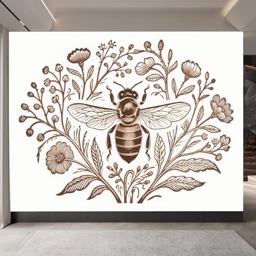 tapete vintage 400x280cm Einfache Linie Blumen Biene vintage tapete Großformatiges 3D Wandbild auf Canvas ohne Kleberückseite, perfekt für Wohnwand EB24-1002 tapete vintage 400x280cm Einfache Linie Blumen Biene vintage tapete Großformatiges 3D Wandbild auf Canvas ohne Kleberückseite, perfekt für Wohnwand EB24-1002 von Generisch