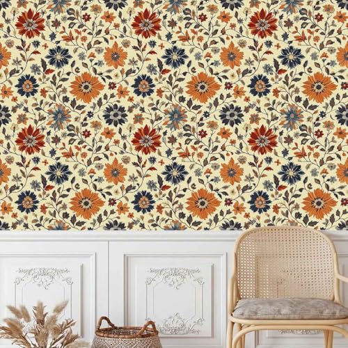 tapete vintage 44wX500Lcm Bunte Geometrische Muster tapete selbstklebend Stilvolle Wandverschönerung für Wohnzimmer, Flur oder Gästezimmer – einfach anzubringen EBZ9-264061 von Generisch
