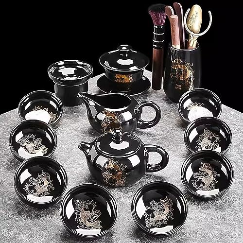 teekanne mit tasse türkische teekanne Büro-Empfangs-Teekanne, Kung-Fu-Teeservice aus Keramik mit Seitengriff(Color:11,Size:) von Generisch