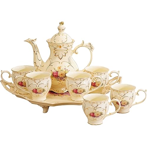 teekanne mit tasse türkische teekanne Haushalts-Wasserbecher-Teeset, Wohnzimmer-Keramik-Teeset im europäischen Stil von Generisch