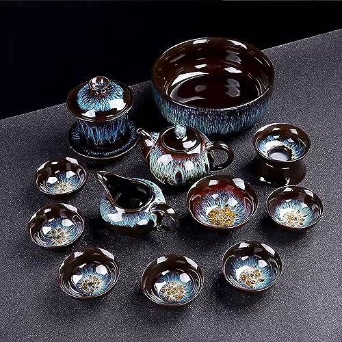 teekanne mit tasse türkische teekanne Home Keramik Kung Fu Tee-Set, kommerzielle tragbare Teetasse Life Tee-Set(Color:12,Size:) von Generisch