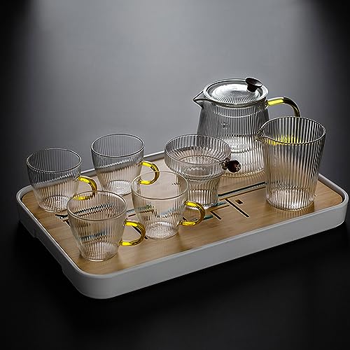 teekanne mit tasse türkische teekanne Komplettes Glas-Teeset im japanischen Stil, kleines Bubble Tea-Teekannen-Teeset für das Büro(Color:B,Size:) von Generisch