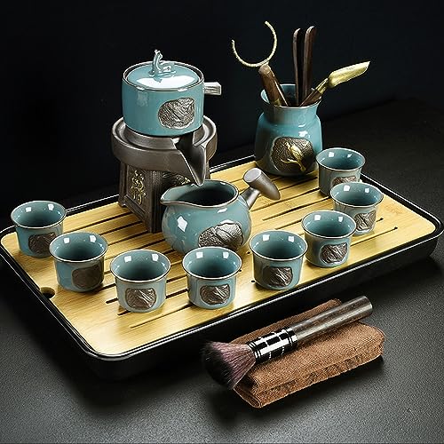 teekanne mit tasse türkische teekanne Lazy Automatic Stone Mill Tea Set, einfaches und verbrühungshemmendes Artefakt für die Zubereitung von Tee mit rotierendem Wasser(Color:8,Size:) von Generisch