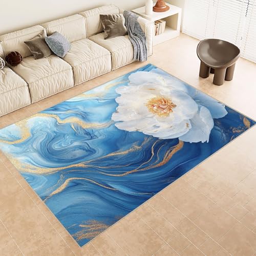 teppich schlafzimmer 60x90cm Blaue Dreidimensionale Blumen teppich waschbar in waschmaschine Mikrofaser Bodenmatte weich atmungsaktiv waschbar rutschfest für Wohnzimmer Schlafzimmer Flur EL1757 teppich schlafzimmer 60x90cm Blaue Dreidimensionale Blumen teppich waschbar in waschmaschine Mikrofaser Bodenmatte weich atmungsaktiv waschbar rutschfest für Wohnzimmer Schlafzimmer Flur EL1757 von Generisch