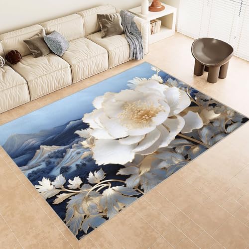 teppich schlafzimmer 60x90cm Blaue Dreidimensionale Blumen teppich waschbar in waschmaschine Mikrofaser Bodenmatte weich atmungsaktiv waschbar rutschfest für Wohnzimmer Schlafzimmer Flur EL1781 teppich schlafzimmer 60x90cm Blaue Dreidimensionale Blumen teppich waschbar in waschmaschine Mikrofaser Bodenmatte weich atmungsaktiv waschbar rutschfest für Wohnzimmer Schlafzimmer Flur EL1781 von Generisch