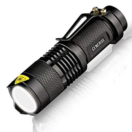 LED-Taschenlampe Generise Taschenlampe, superhell, leistungsstark, klein, für Camping, Angeln, Wandern etc. – nur 1 x AA-Batterie erforderlich von Generise