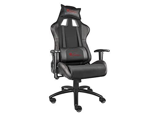 Genesis Nitro 550 Schwarz Gaming Stuhl, Bürostuhl, Schreibtischstuhl, Ergonomisch mit Wippfunktion, Höhenverstellbar mit Lenden- und Nackenstütze von Genesis