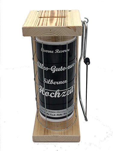 Alles Gute zur Silberne Hochzeit - Eiserne Reserve Spardose incl. Säge zum zersägen des Gitter Geldgeschenk Sparbüchse - lustige Sparbüchse - Geschenkidee von Genial-Anders