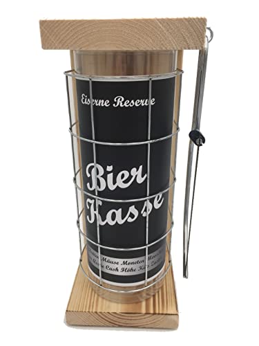 Bierkasse - Eiserne Reserve Spardose incl. Säge zum zersägen des Gitter - Geldgeschenk - das andere Sparschwein - lustige Sparbüchse - Geschenkidee von Genial-Anders