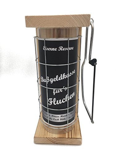 Bußgeldkasse für´s Fluchen - Eiserne Reserve Spardose incl. Säge zum zersägen des Gitter - Geldgeschenk - das andere Sparschwein - lustige Sparbüchse - Geschenkidee von Genial-Anders