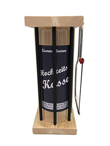Hochzeits Kasse - Eiserne Reserve Spardose Black XL Black Edition incl. Säge - Geldgeschenk - das andere Sparschwein - lustige Sparbüchse - Geschenkidee von Genial-Anders