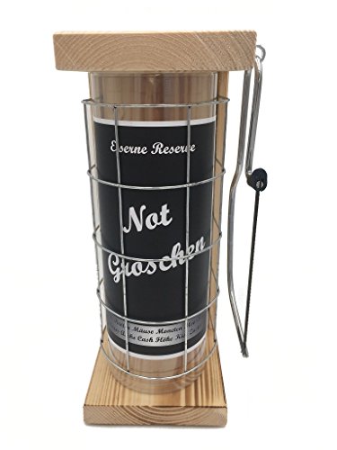 Not Groschen Spardose - Eiserne Reserve incl. Säge zum zersägen des Gitter - Geldgeschenk - das andere Sparschwein - lustige Sparbüchse - Geschenkidee von Genial-Anders