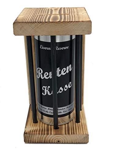 Renten Kasse Eiserne Reserve ® Black Edition Spardose witzige Sparbüchse, Geschenkidee Geldgeschenk Sparbüchse Geschenk von Genial-Anders