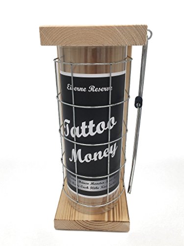 Tattoo Money - Eiserne Reserve Spardose incl. Säge zum zersägen des Gitter - Geldgeschenk - das andere Sparschwein - lustige Sparbüchse - Geschenkidee von Genial-Anders
