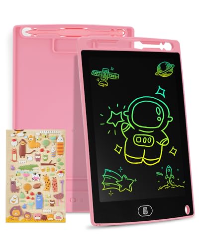 LCD Schreibtafel 12 Zoll, Genialba Buntes LCD Schreibtablett, Kindergeschenk, LCD Writing Tablet Elektronischer Tablette, Grafiktablett für Kinderspiele 2 3 4 5 6 7 Jahre alte Mädchen (Rosa) von Genialba