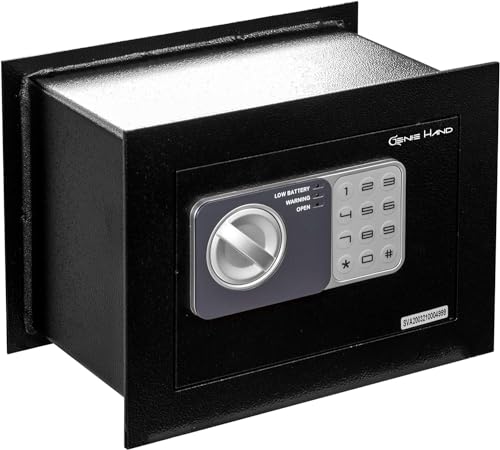 Genie Hand | Wandtresor für Zuhause mit Elektronik Zahlenschloß und Schlüssel Tresor Safe mit Einwurfschlitz – B-Schloss – Anti-Bounce Technologie von Genie Hand