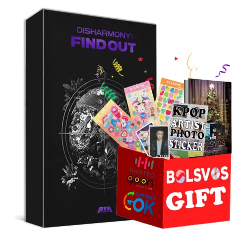 P1Harmony - DISHARMONY: FIND OUT [Turn out ver.] (3rd Mini Album) Album+Pre Order Limited Benefits+BolsVos K-POP eBook (28p), 3EA BolsVos Stickers for Toploader, Photocards von Genie Music